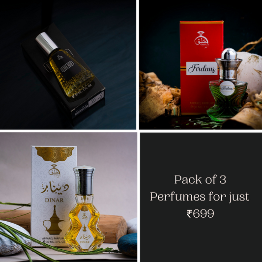 Set of 3 Perfumes - Dinar, Dark Noir and Firdaus