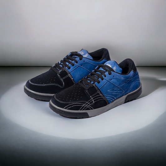 SNA 2.0 Conquest Premium Suede Leather Blue Laceup Sneakers | TPR Rubber Sole | 6 Month Warranty