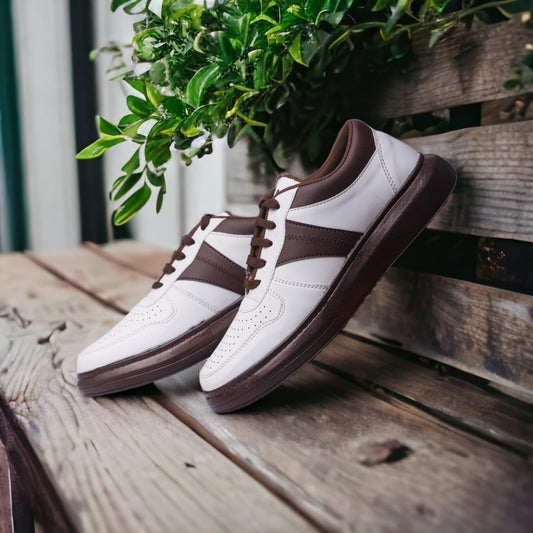 Mono Brown Laceup Sneakers