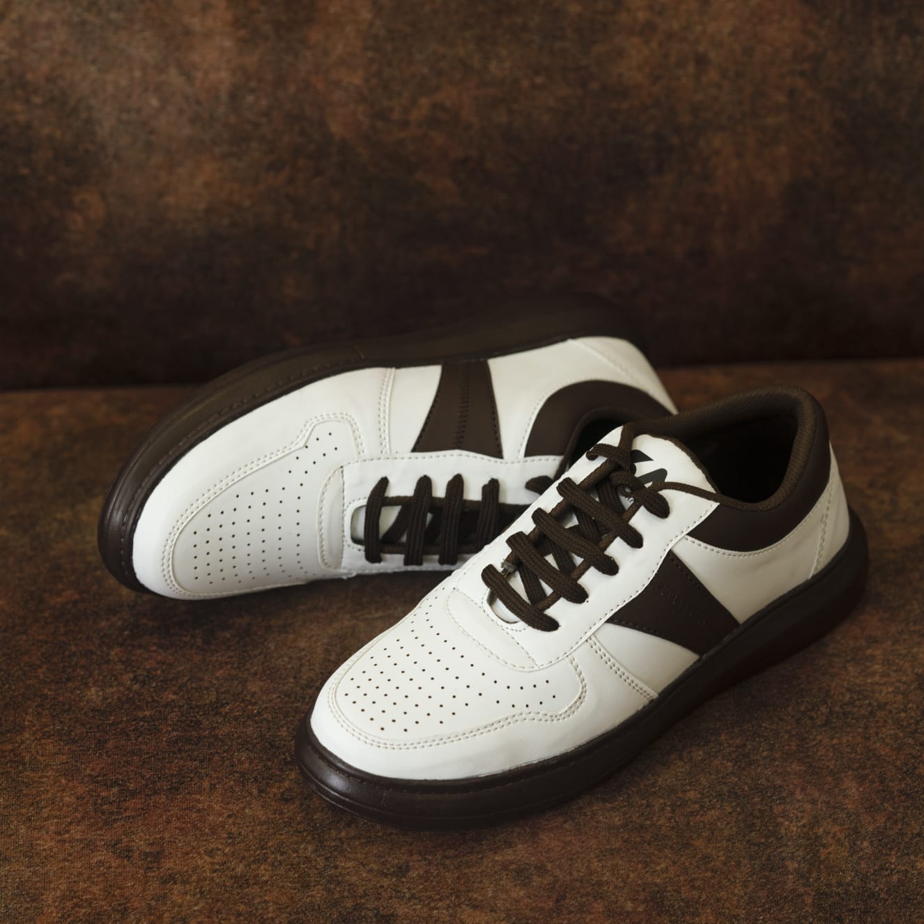 Mono Brown Laceup Sneakers